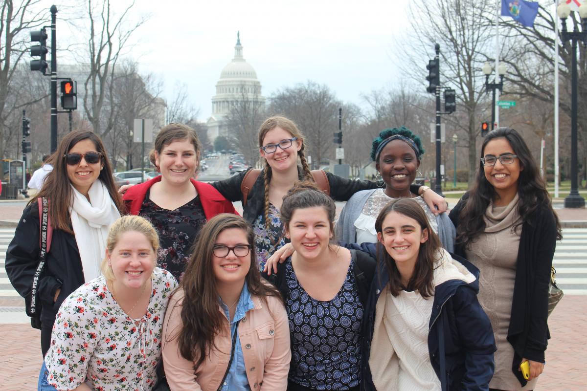RLC Students posing in Washington DC