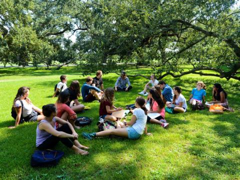 Outdoor class on the quad